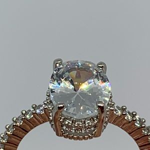 Oval WHITE SAPPHIRE 925 SILVER RING